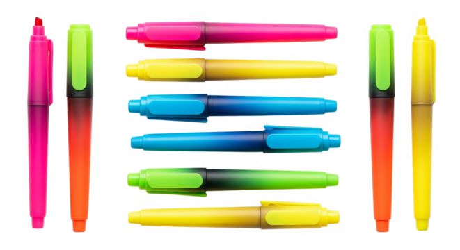 Bright Neon Highlighters Markers Set