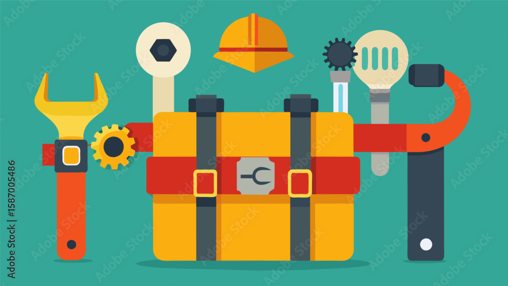 Poster the tools on a workers belt are organized and neatly arranged a testament to their efficiency and at