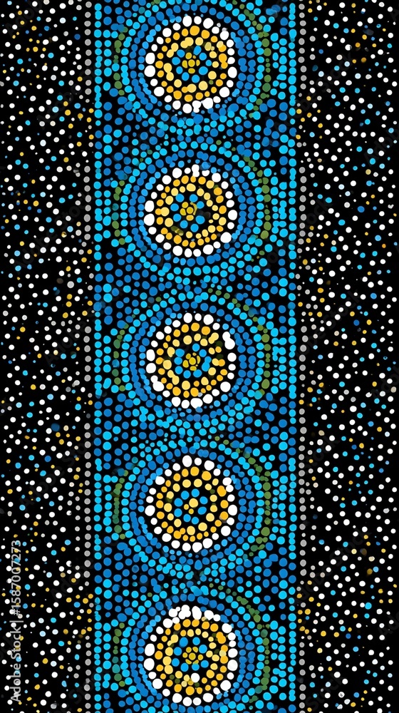 Poster abstract dot pattern with concentric circles