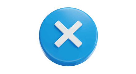 Obraz premium 3D Rendered Blue Circle with White Cross Symbol, Isolated