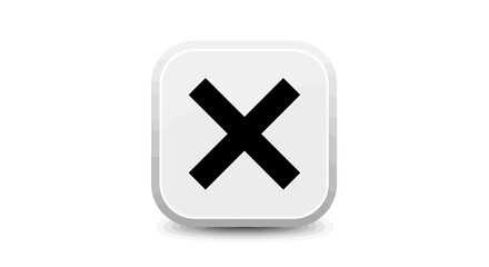 Black "X" Symbol Inside Rounded White Square Icon