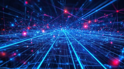 illuminating data streams and network connections forming an intricate grid that evokes a sense of technological advancement and interconnectedness showcasing the power of digital communication