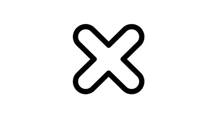 Obraz premium Bold Black X Symbol with Rounded Ends and Thick Stroke