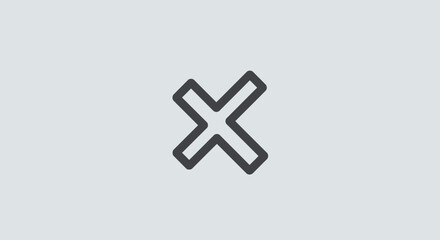 Obraz premium Bold Dark Gray Cross Icon: Thick Lines, Simple Design, X Symbol
