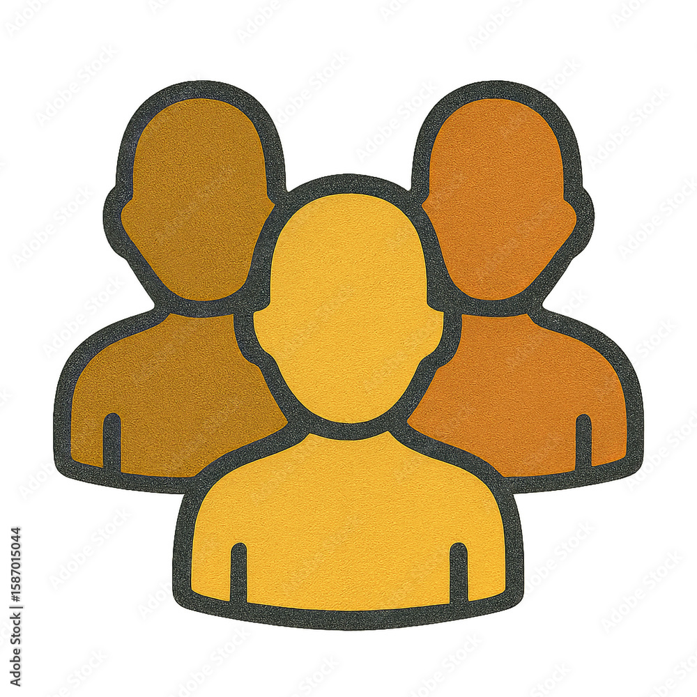 Poster diverse team collaboration icon: representing unity and cooperation in a group