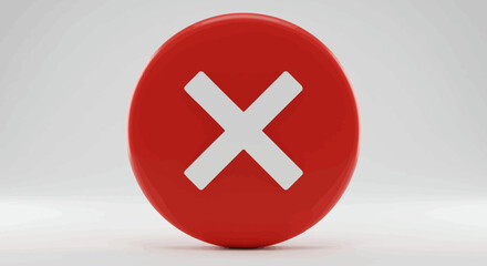 Obraz premium Glossy Red Circle with White 