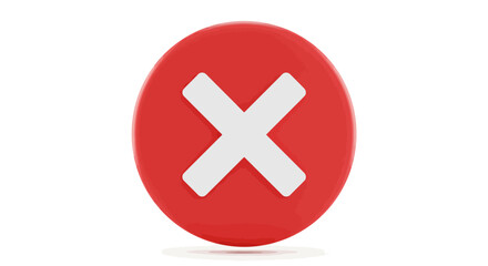 Fototapeta premium Red Oval with White X Symbolizing Error, Cancel, or Wrong
