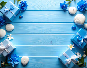 christmas background with gift boxes and balls