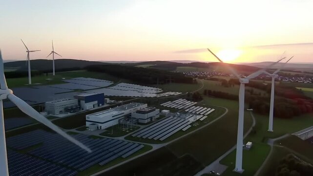 Sustainable Energy Production with Wind Turbines and Solar Panels