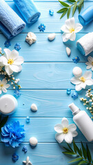 spa still life with frangipani flowers