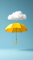 yellow umbrella on the beach