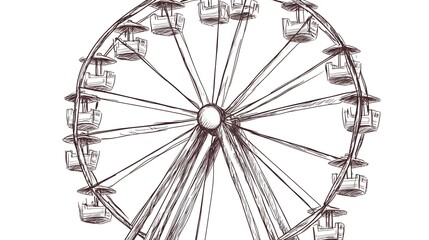 Hand-drawn sketch of a Ferris wheel.