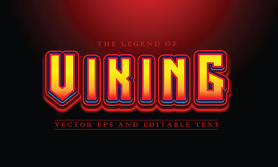 viking with text effect design illustration