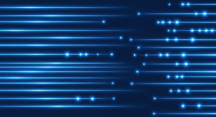 Bright blue light streaks across a dark backdrop, creating a futuristic and dynamic abstract design...