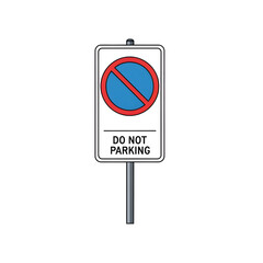 Do Not Parking Sign Road Traffic Restriction Symbol Isolated on White Background