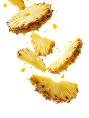 Juicy Pineapple Slices on Transparent Background


