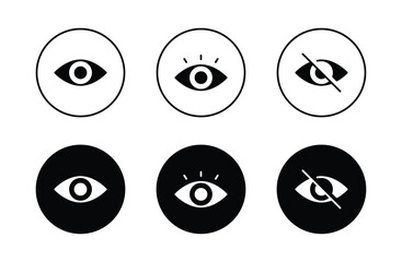 Eye icon set. Open eyes icon vector	