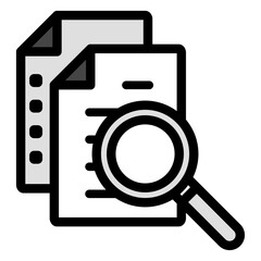 イラストアイコンセット：虫眼鏡ファイル	
