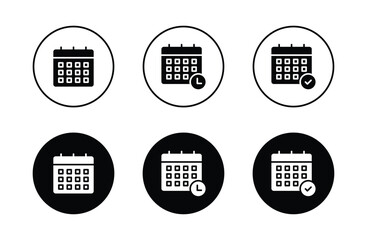 Calendar icon set. Calender symbol vector	