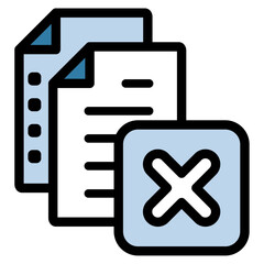 イラストアイコンセット：クロスマークファイル	
