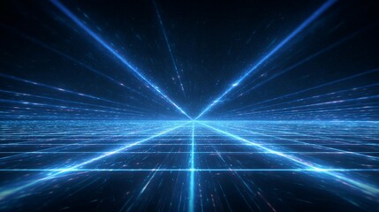 Futuristic Blue Light Grid Animation/未来的な青い光グリッドアニメーション1