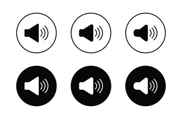 Speaker icon set. volume icon vector. Sound icon, volume symbol, speaker sign, audio control icon