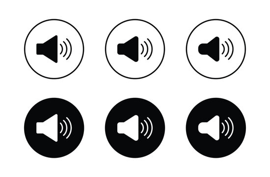 Speaker icon set. volume icon vector. Sound icon, volume symbol, speaker sign, audio control icon