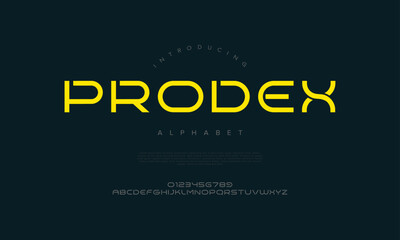 Modern futuristic sans serif font with a sleek, minimalist look, great for tech branding