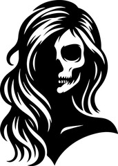 silhouette vector illustration silhouette design icon logo symbol beautiful zombie woman with scary face