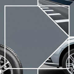 Modern Automotive Template with Geometric Frame: Perfect for Car Enthusiasts and Transportation-Related Content