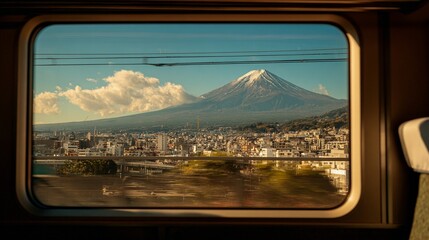 Naklejka premium Mount Fuji from Shinkansen Window/新幹線の窓から見る富士山8
