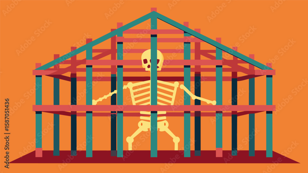 Aufkleber the rebar framework is like the skeleton of the building giving it shape and support but hidden bene