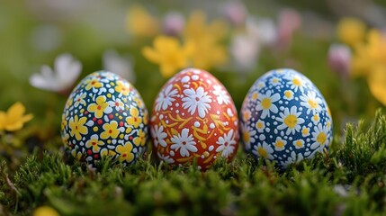 easter eggs in grass