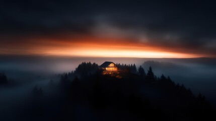 sunset in the mountains