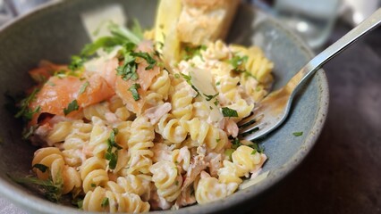pasta and Salmon