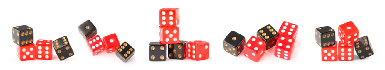 Set of dices on white background