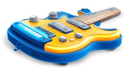 Colorful electric guitar illustration.