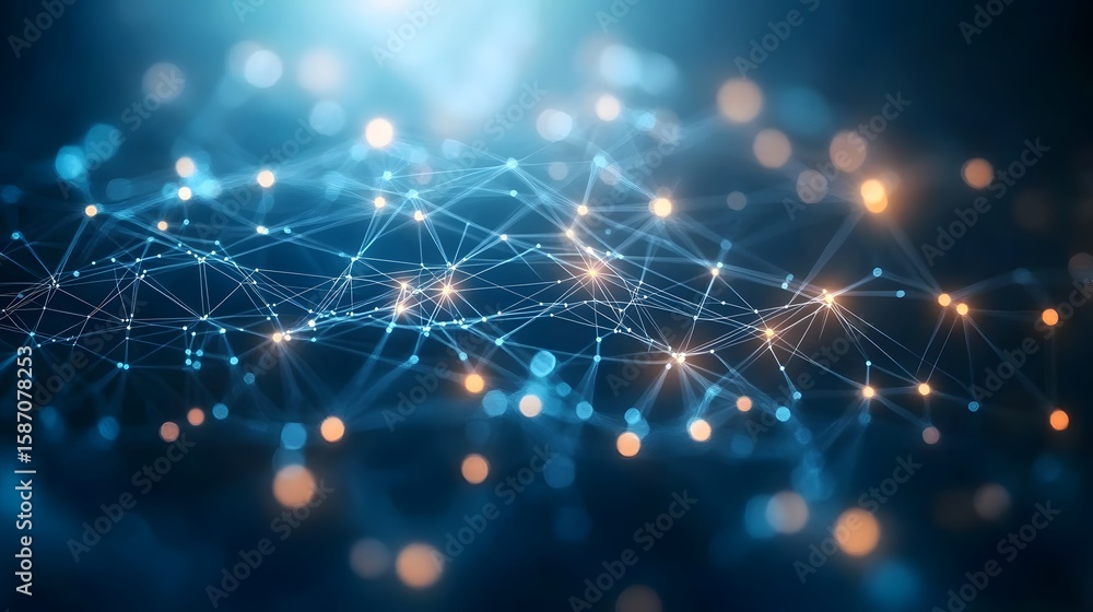 Poster complex network of interconnected points and lines.