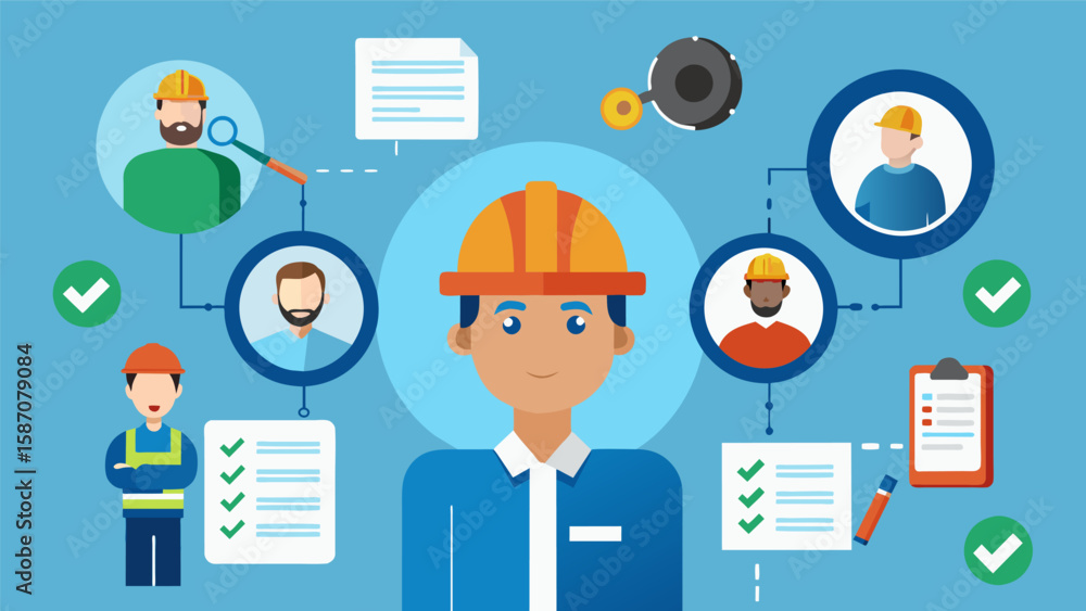 Poster regular background checks on all employees and contractors ensuring a trustworthy workforce.. vector