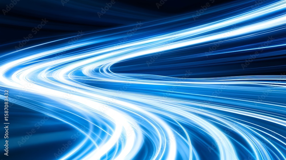 Poster abstract image of light trails in motion.