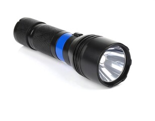Black flashlight on white background (2)