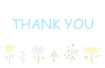 THANK YOUカード　フラワー　ブルー