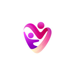 Love and people care design combination, charity logos