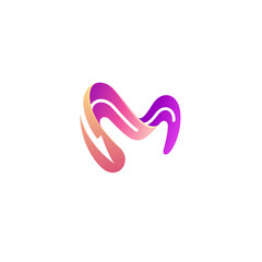 M logo, Letter M logo and arrow design combination, 3d style