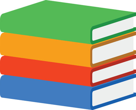 Vector illustration of various books in 3D style. Suitable for educational materials, libraries, schools, online courses, reading campaigns, academic design elements, or digital learning content.