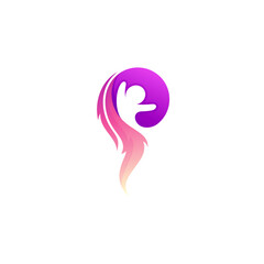 P logo, letter P logo and people active design vector