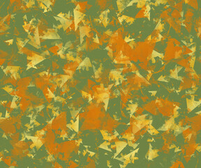 Orange autumn maple leaves create a seamless floral pattern on a yellow background, perfect for a fall nature-inspired design wallpaper