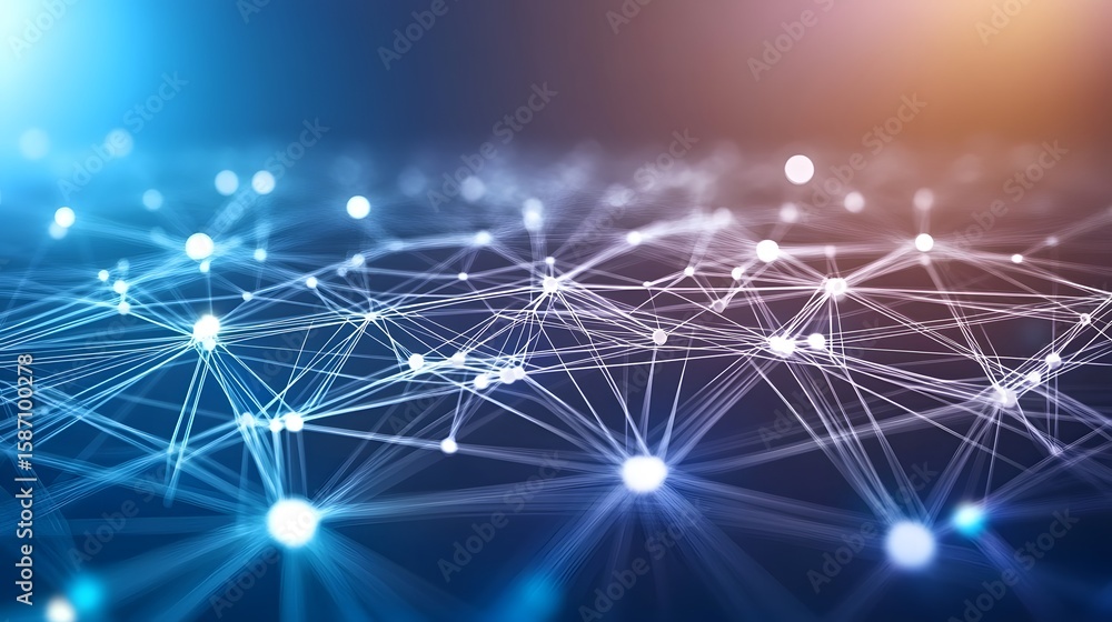 Poster complex network of interconnected points and lines.