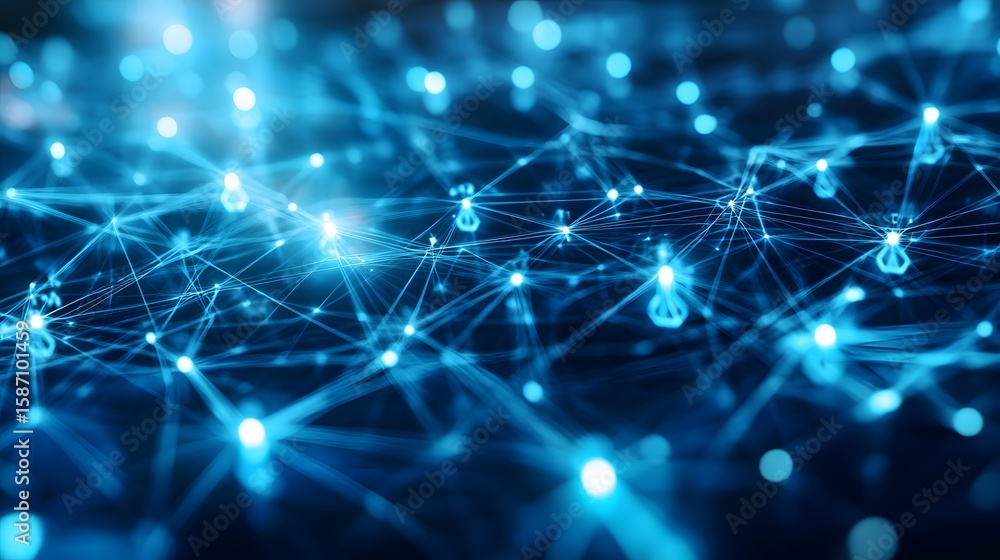 Poster a network of interconnected nodes and lines.