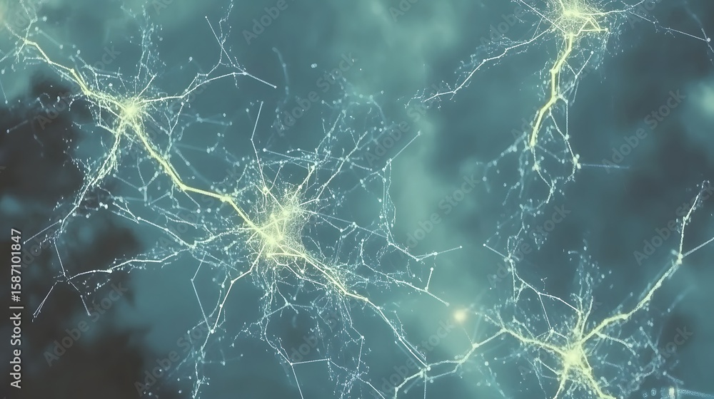 Poster abstract representation of neural network connections.